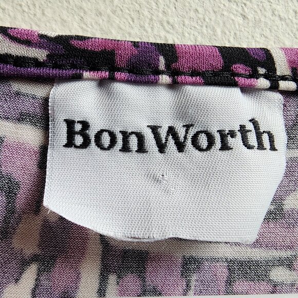 BonWorth Purple Print Scoop Neck Short Sleeve Jersey Size Large - Picture 8 of 12